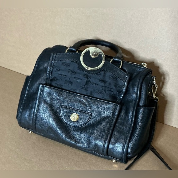 Y2K Vintage 90s,Michael Kors Black Leather Satchel with Gold Logo - Picture 5 of 14